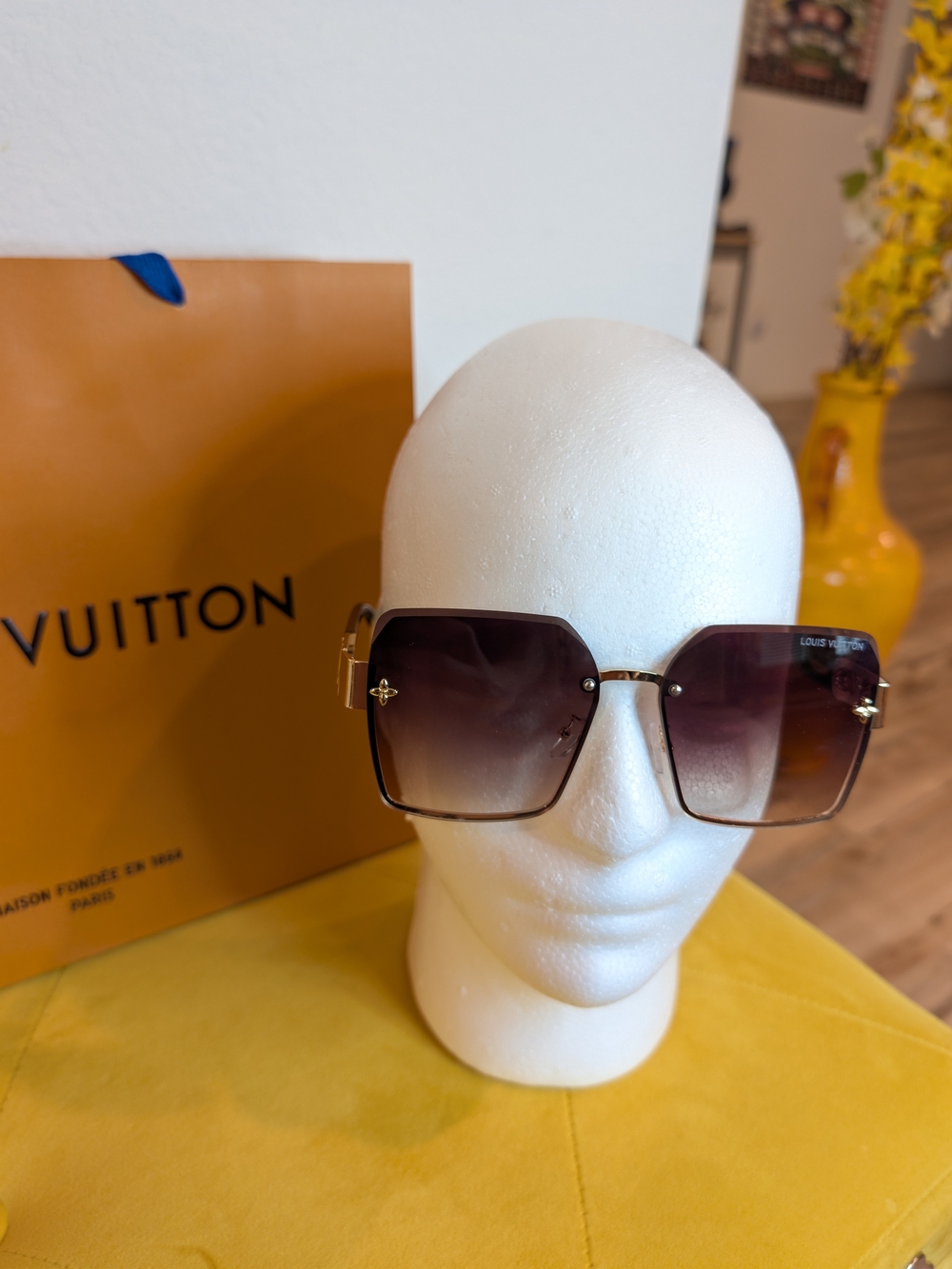 Louis Vuitton Brown Gradient Oversized Square Women's Sunglasses